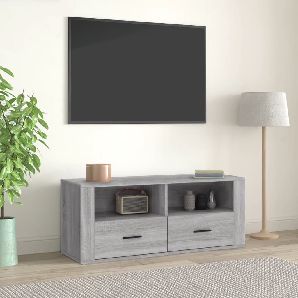 Meuble TV Sonoma gris 100x35x40 cm Bois d'ingénierie - XIOS