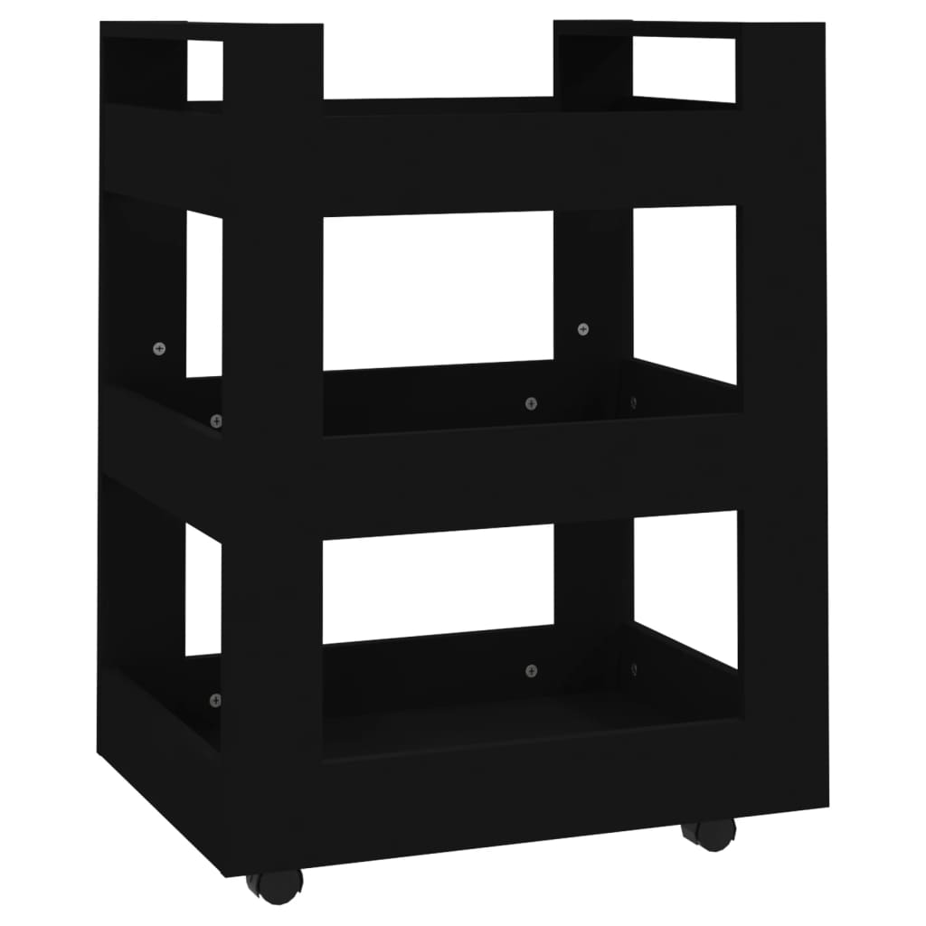 Chariot de cuisine Noir 60x45x80 cm Bois d'ingénierie - XIOS