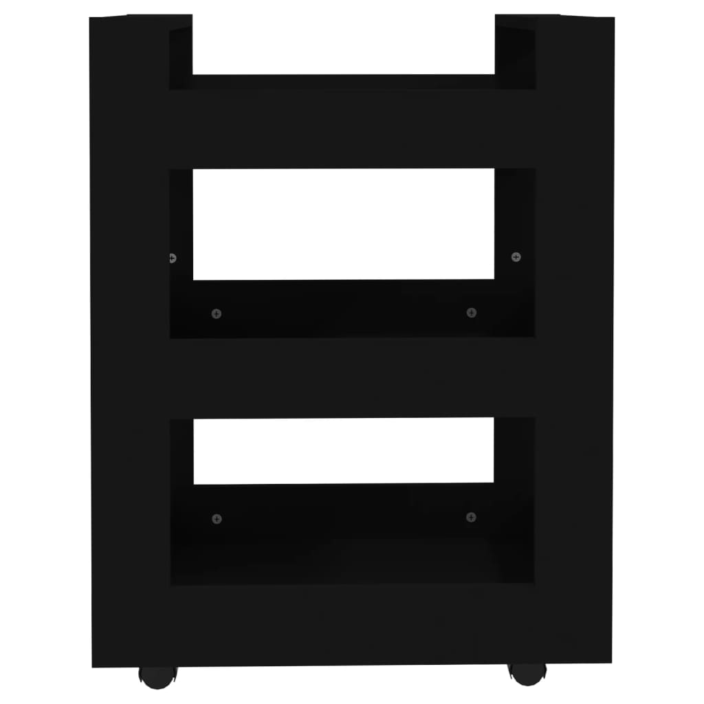 Chariot de cuisine Noir 60x45x80 cm Bois d'ingénierie - XIOS