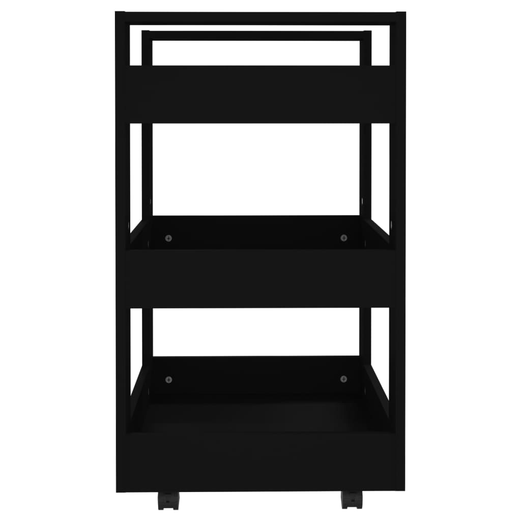 Chariot de cuisine Noir 60x45x80 cm Bois d'ingénierie - XIOS