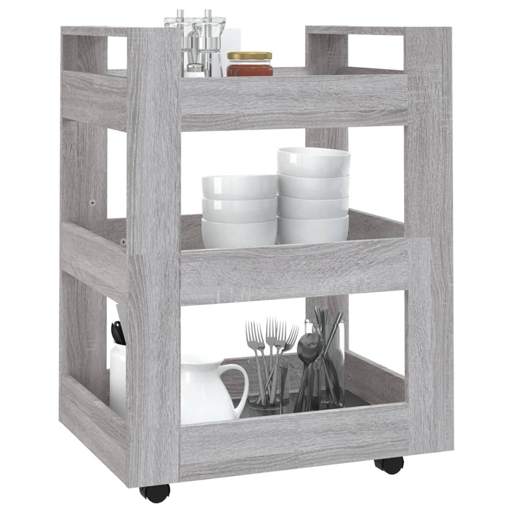 Chariot de cuisine Sonoma gris 60x45x80 cm Bois d'ingénierie - XIOS