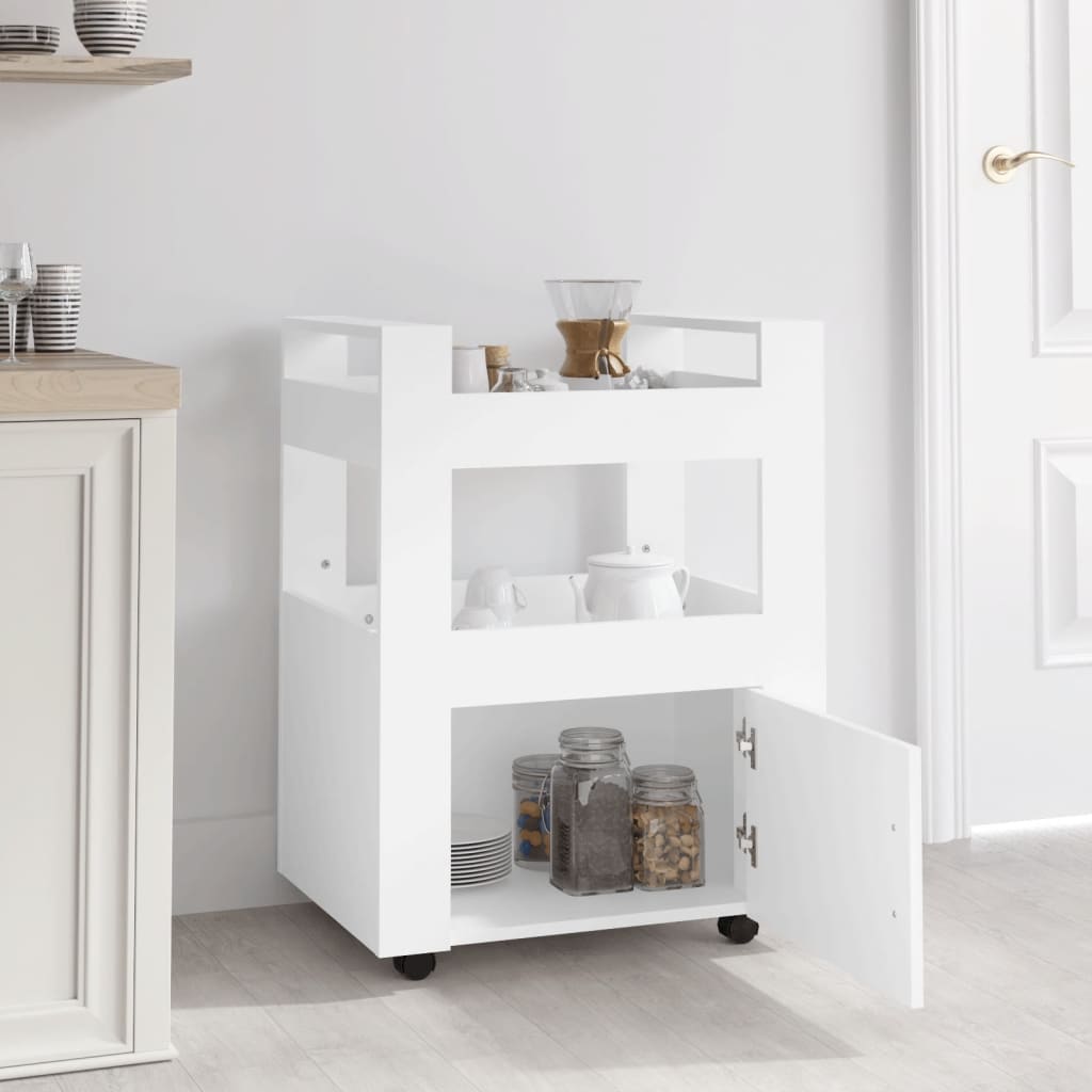 Chariot de cuisine Blanc 60x45x80 cm Bois d'ingénierie - XIOS