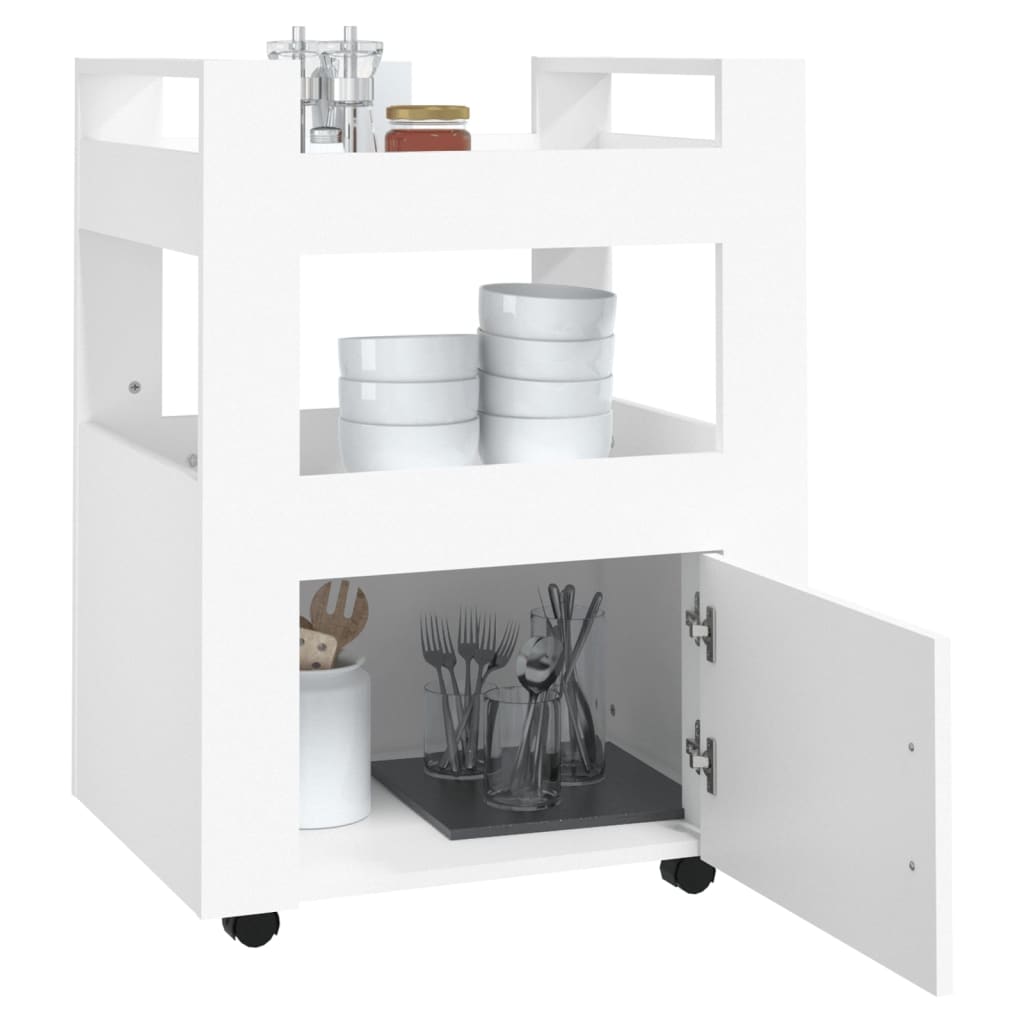 Chariot de cuisine Blanc 60x45x80 cm Bois d'ingénierie - XIOS