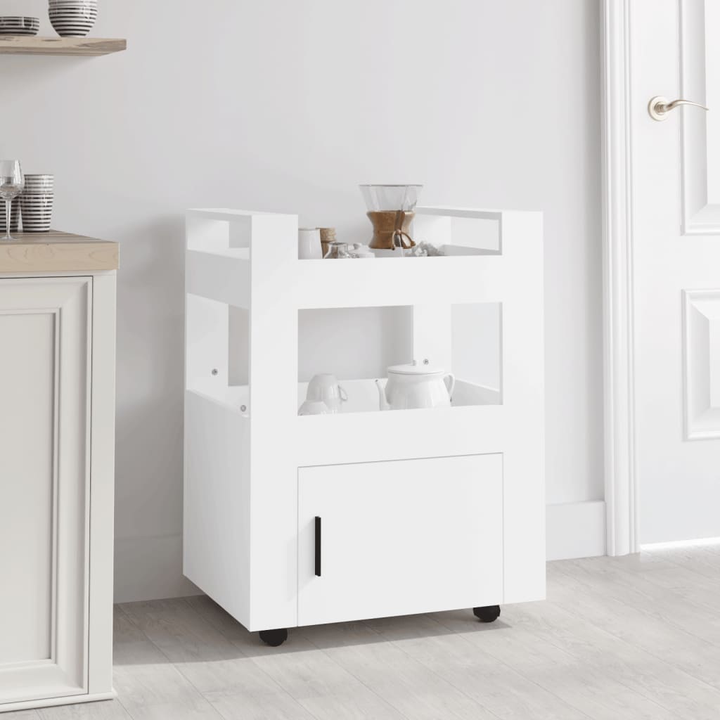 Chariot de cuisine Blanc 60x45x80 cm Bois d'ingénierie - XIOS