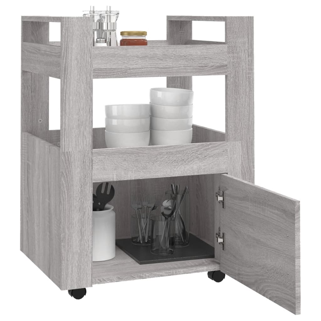 Chariot de cuisine Sonoma gris 60x45x80 cm Bois d'ingénierie - XIOS