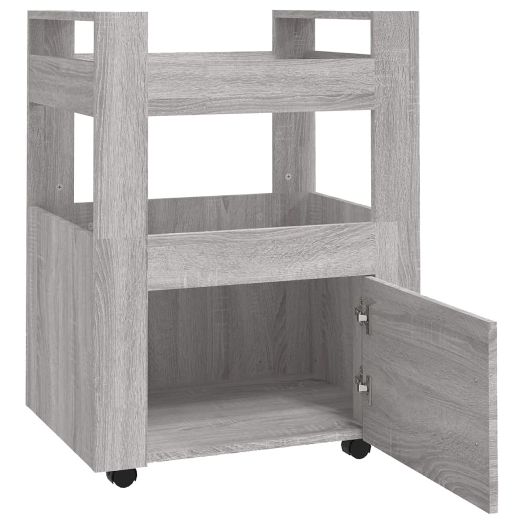 Chariot de cuisine Sonoma gris 60x45x80 cm Bois d'ingénierie - XIOS