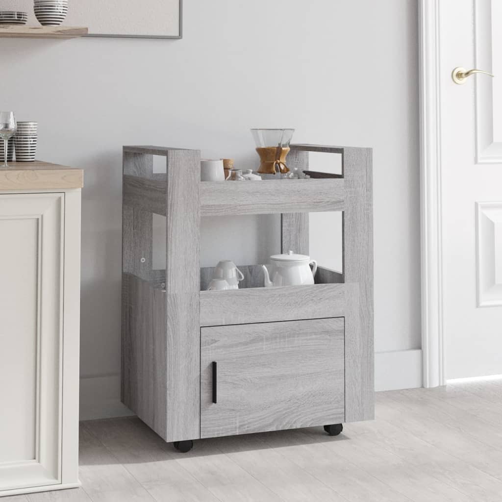 Chariot de cuisine Sonoma gris 60x45x80 cm Bois d'ingénierie - XIOS