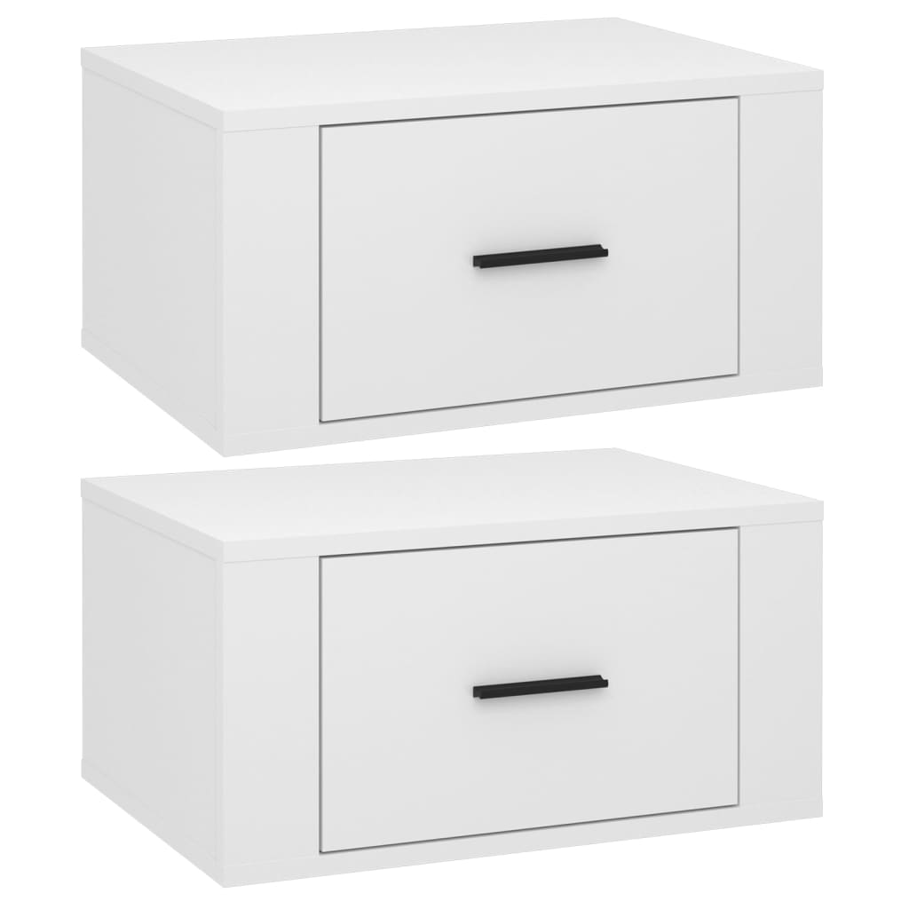 Tables de chevet murales 2 pcs Blanc brillant 50x36x25 cm - XIOS