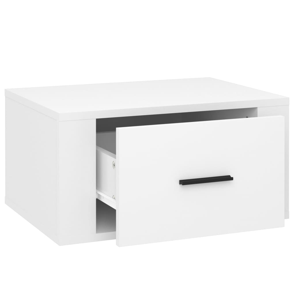 Tables de chevet murales 2 pcs Blanc brillant 50x36x25 cm - XIOS