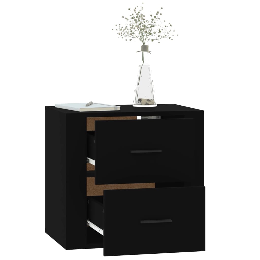 Table de chevet murale Noir 50x36x47 cm - XIOS