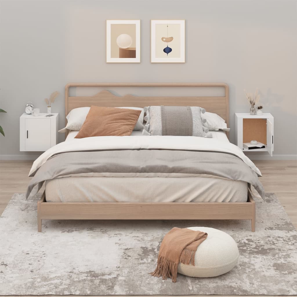 Tables de chevet murales 2 pcs Blanc 50x30x47 cm - XIOS