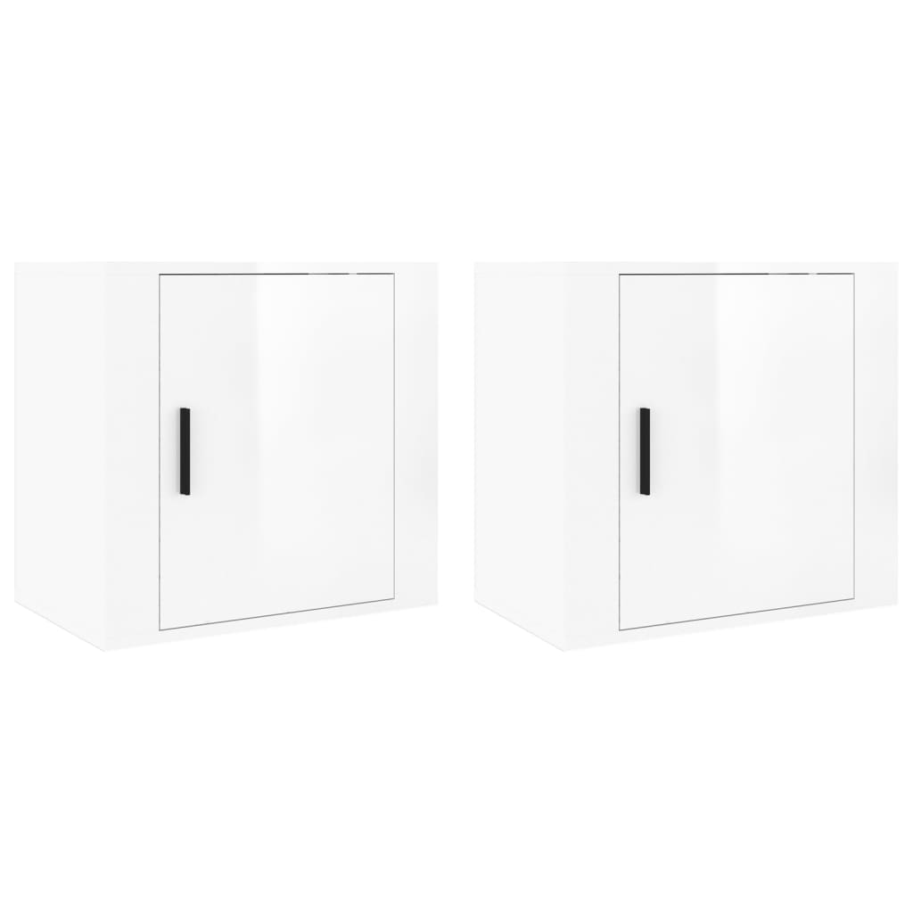 Tables de chevet murales 2 pcs Blanc brillant 50x30x47 cm - XIOS