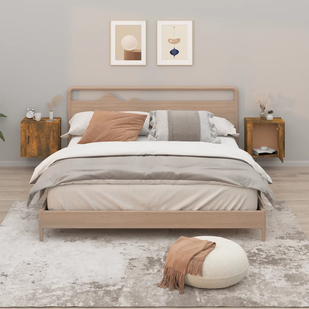 Tables de chevet murales 2 pcs Chêne fumé 50x30x47 cm - XIOS