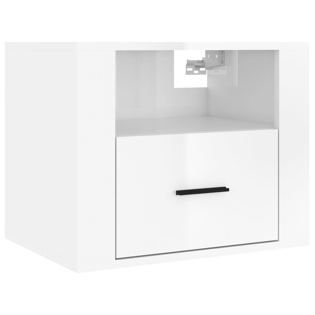 Tables de chevet murales 2 pcs Blanc brillant 50x36x40 cm - XIOS