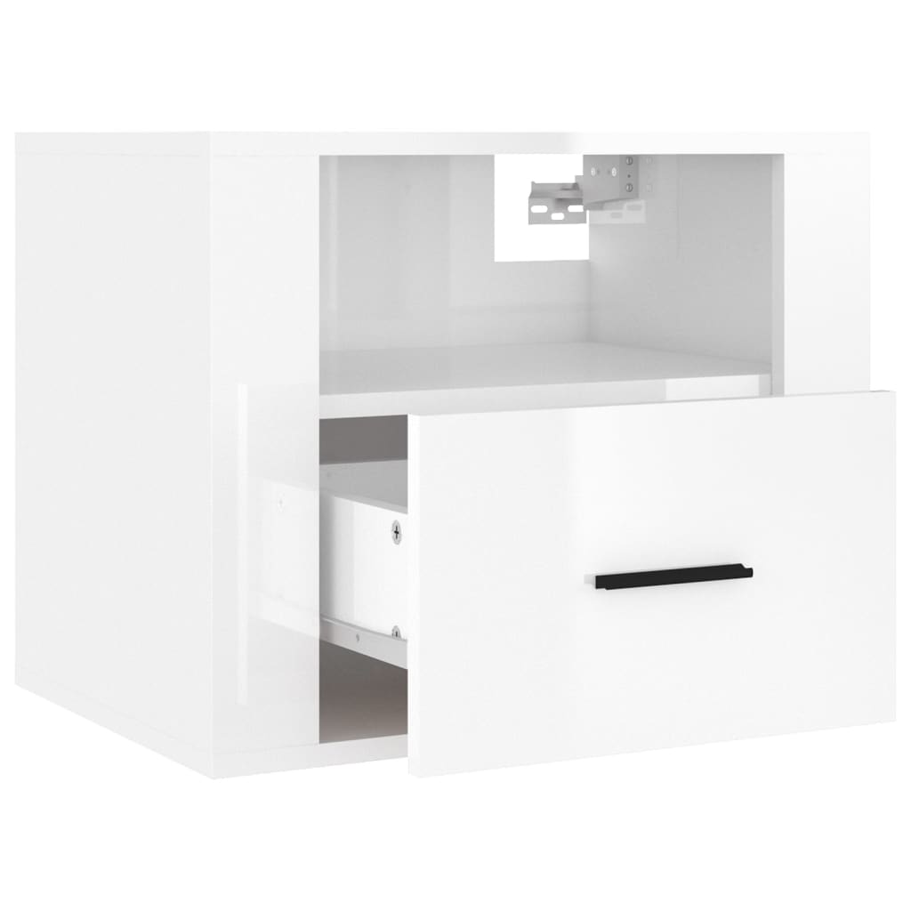 Tables de chevet murales 2 pcs Blanc brillant 50x36x40 cm - XIOS