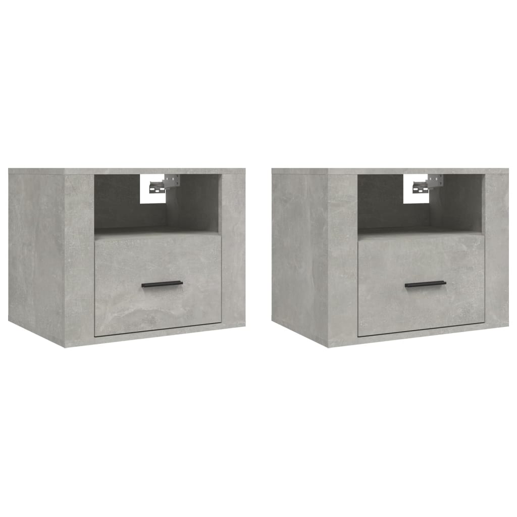 Tables de chevet murales 2 pcs Gris béton 50x36x40 cm - XIOS