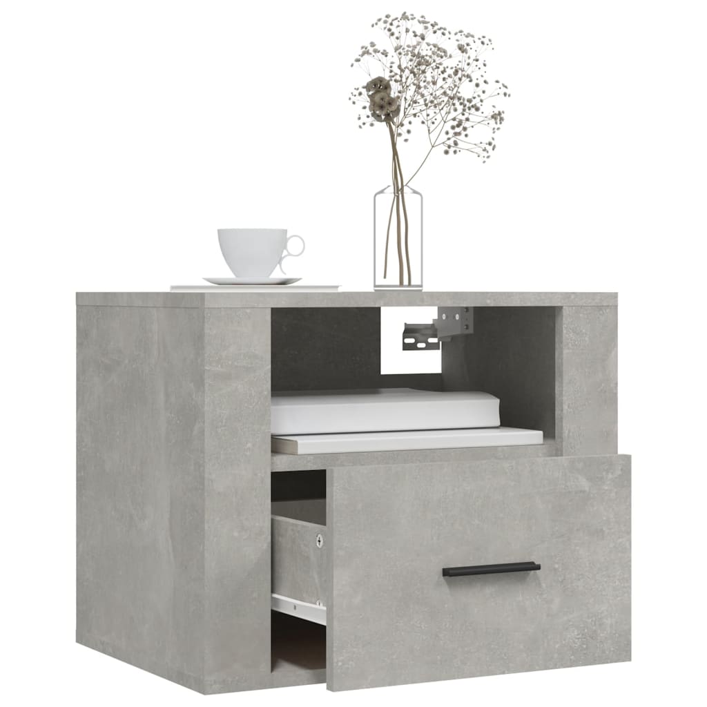 Tables de chevet murales 2 pcs Gris béton 50x36x40 cm - XIOS