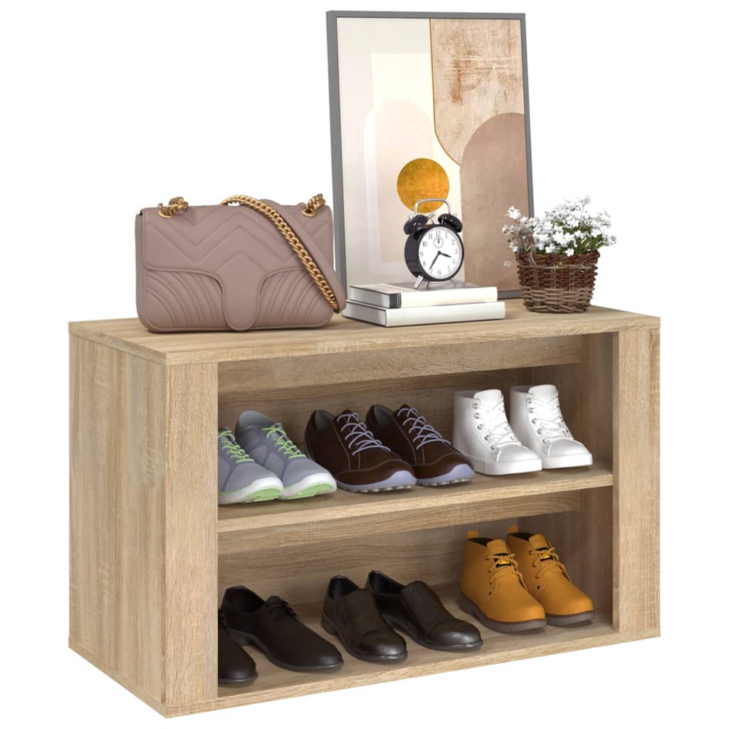 Étagère à chaussures Chêne sonoma 75x35x45 cm Bois d'ingénierie - XIOS