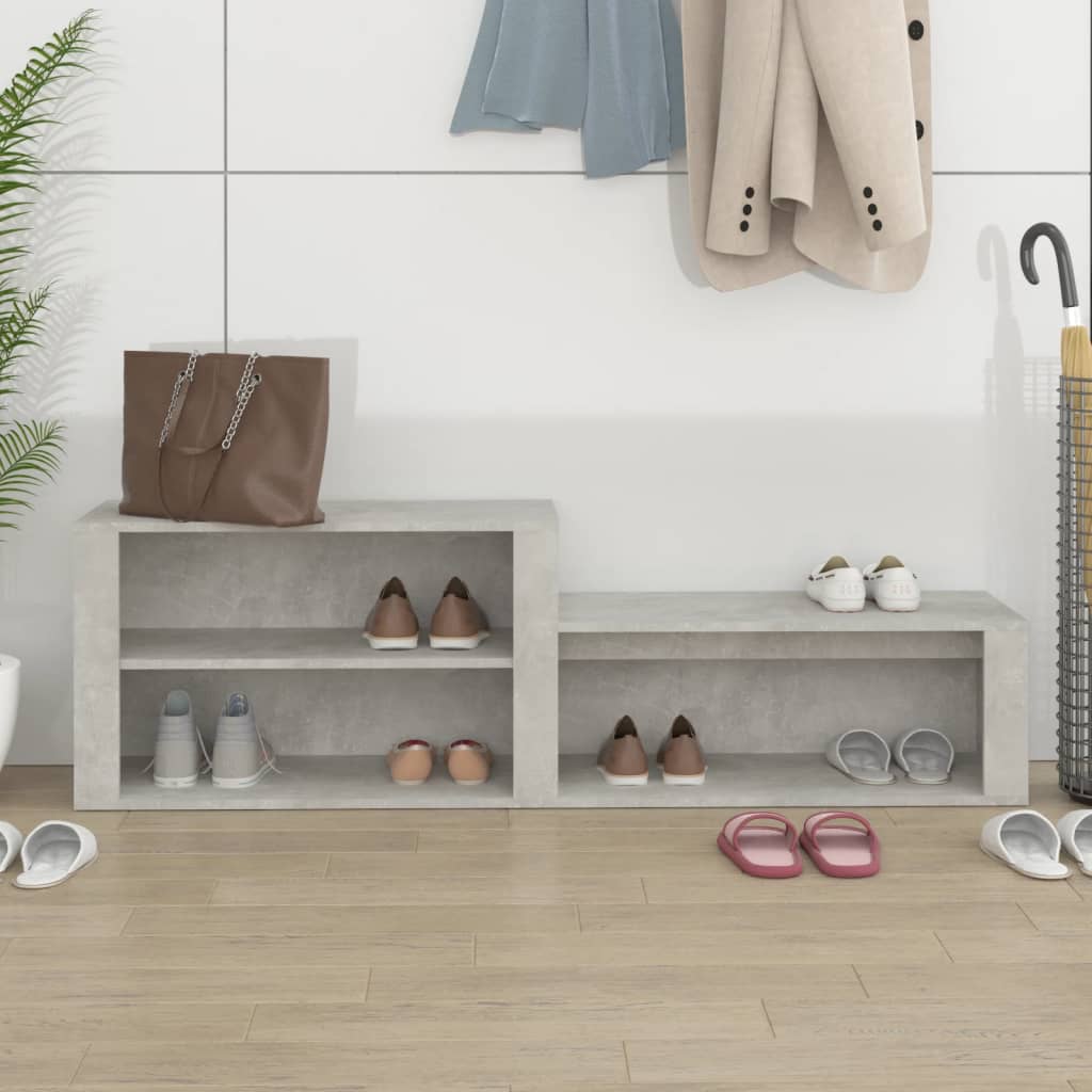 Armoire à chaussures Gris béton 150x35x45 cm Bois d'ingénierie - XIOS