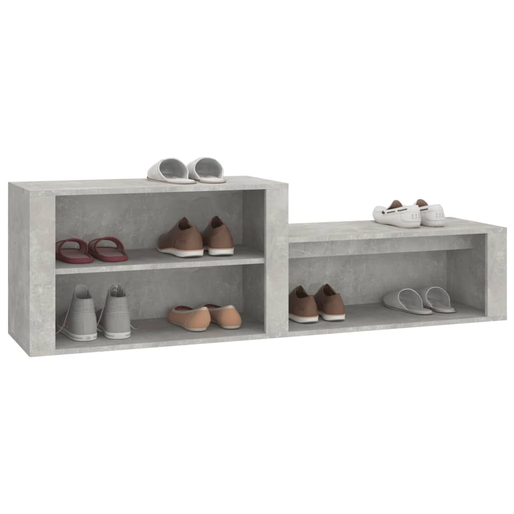 Armoire à chaussures Gris béton 150x35x45 cm Bois d'ingénierie - XIOS