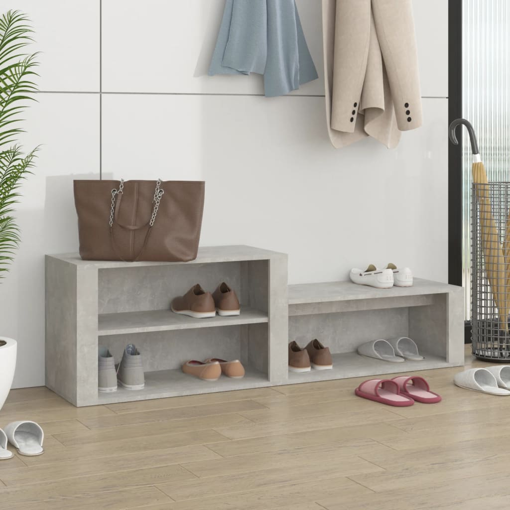 Armoire à chaussures Gris béton 150x35x45 cm Bois d'ingénierie - XIOS