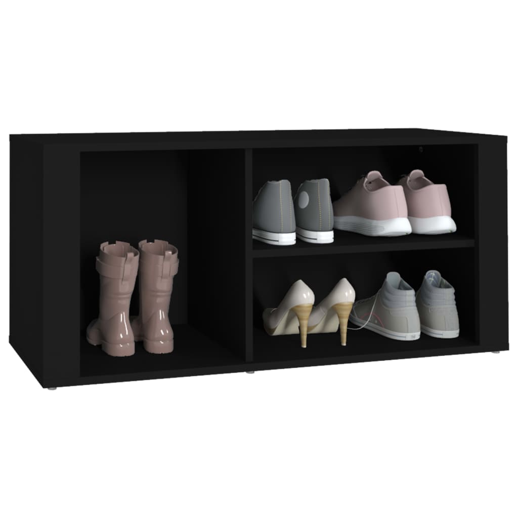 Armoire à chaussures Noir 100x35x45 cm Bois d'ingénierie - XIOS