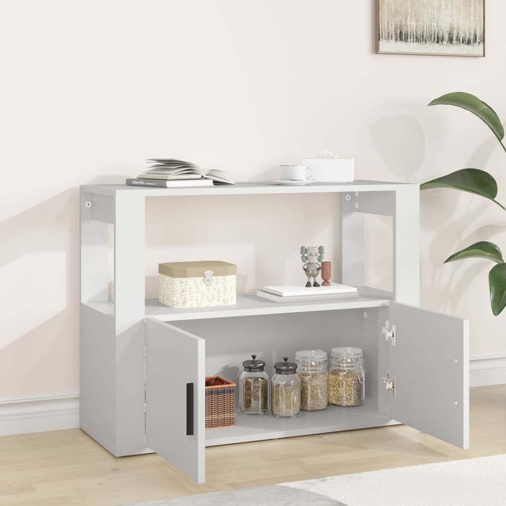 Buffet Blanc 80x30x60 cm Bois d'ingénierie - XIOS