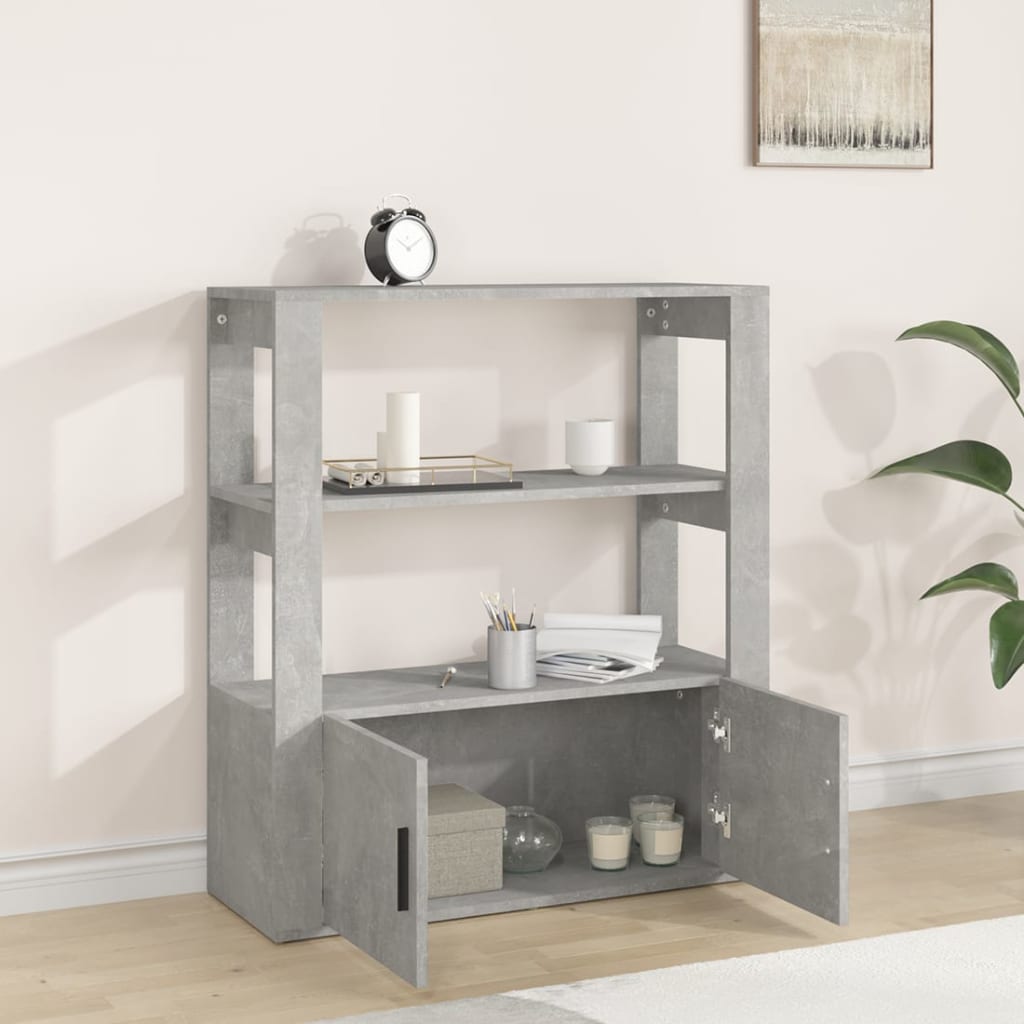 Buffet Gris béton 80x30x90 cm Bois d'ingénierie - XIOS