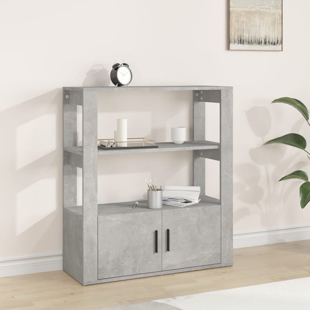 Buffet Gris béton 80x30x90 cm Bois d'ingénierie - XIOS