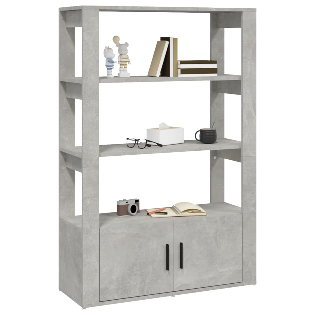 Buffet Gris béton 80x30x119,5 cm Bois d'ingénierie - XIOS