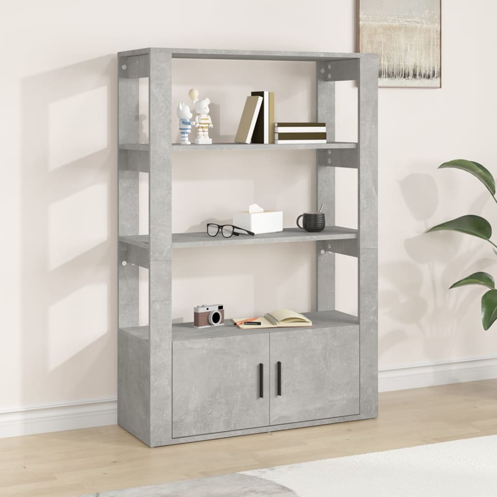 Buffet Gris béton 80x30x119,5 cm Bois d'ingénierie - XIOS
