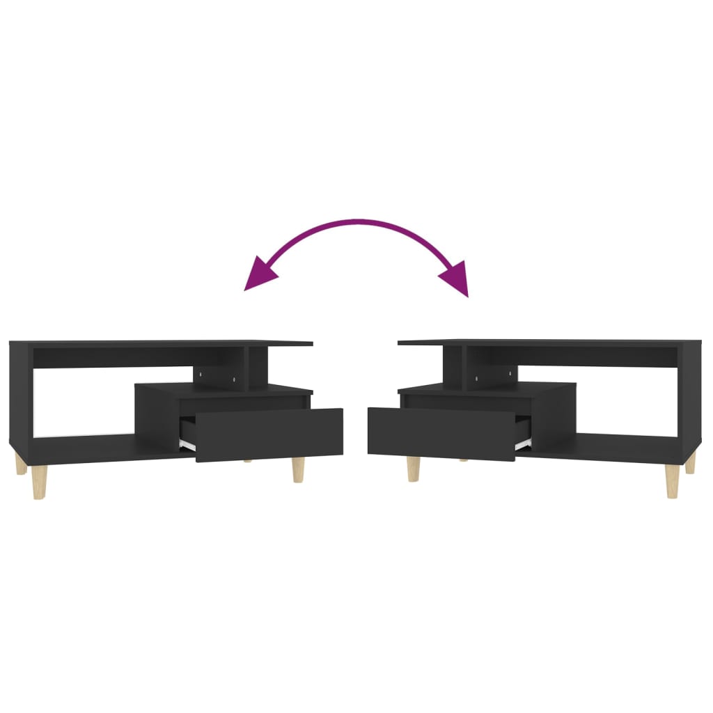 Table basse Noir 90x49x45 cm Bois d'ingénierie - XIOS