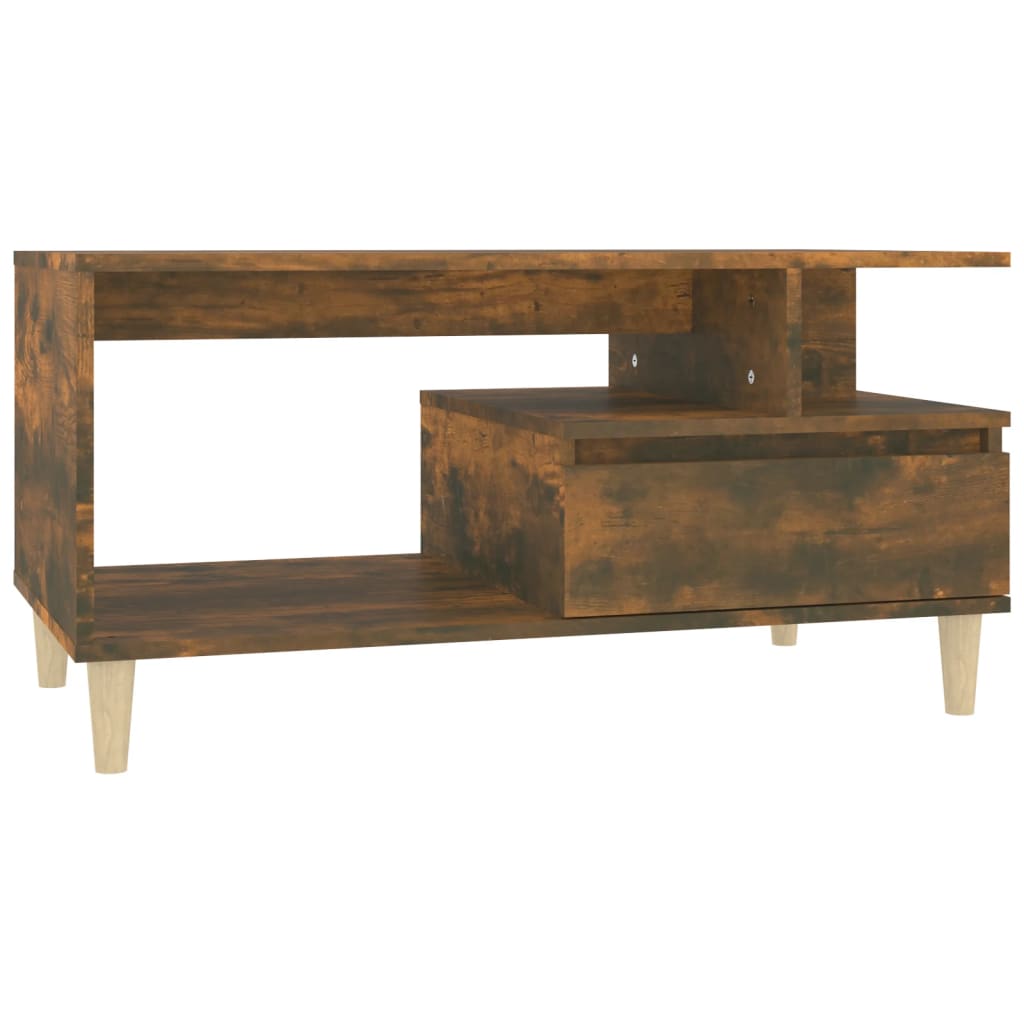 Table basse Chêne fumé 90x49x45 cm Bois d'ingénierie - XIOS
