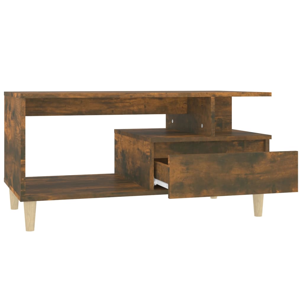 Table basse Chêne fumé 90x49x45 cm Bois d'ingénierie - XIOS