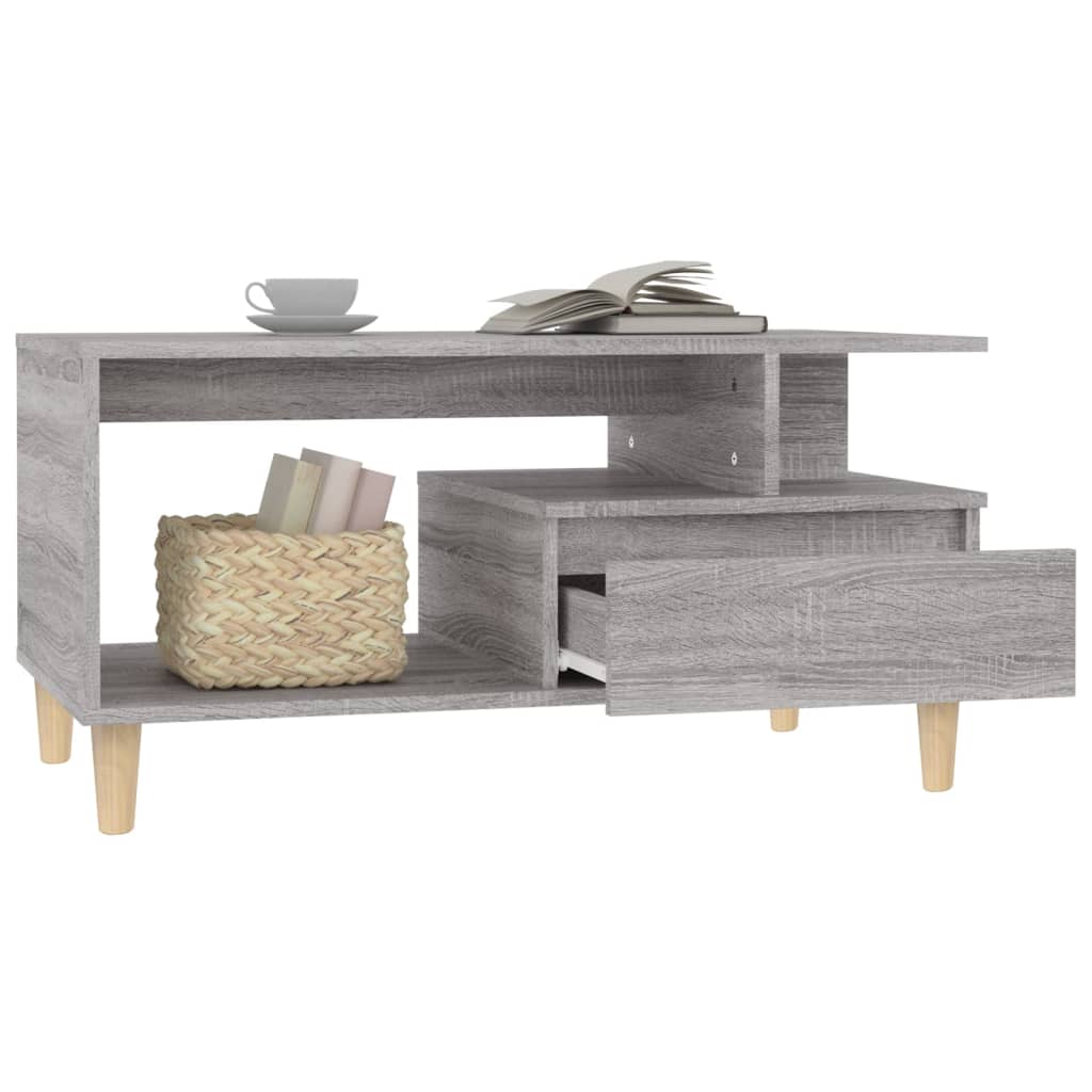 Table basse Sonoma gris 90x49x45 cm Bois d'ingénierie - XIOS