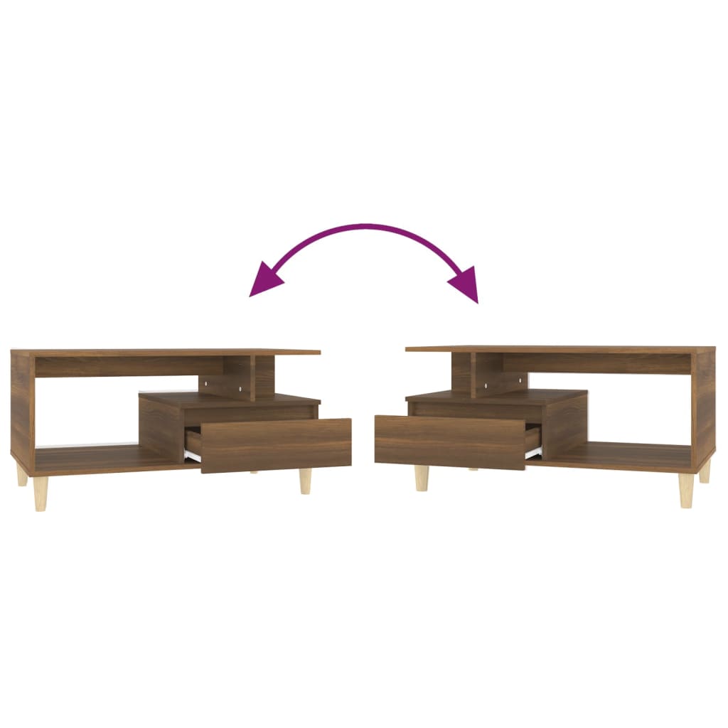 Table basse Chêne marron 90x49x45 cm Bois d'ingénierie - XIOS