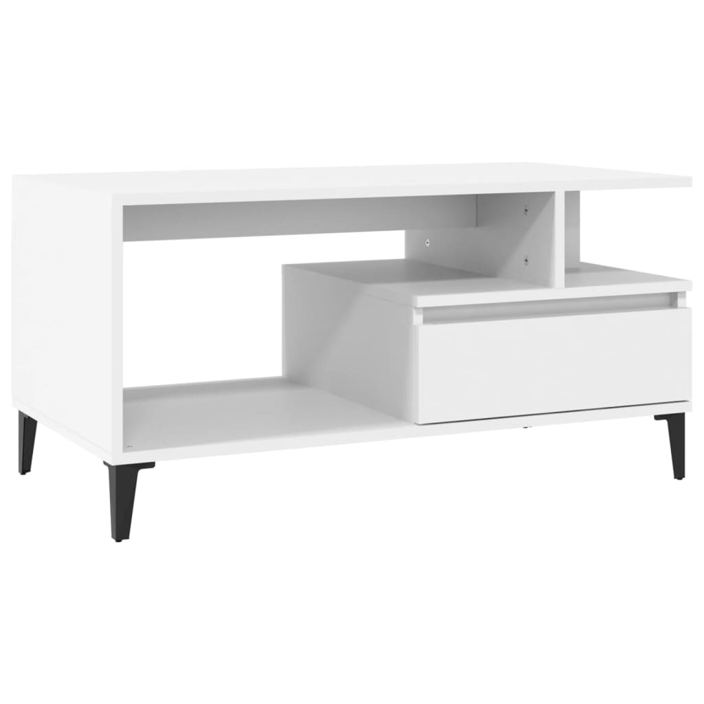 Table basse Blanc 90x49x45 cm Bois d'ingénierie - XIOS