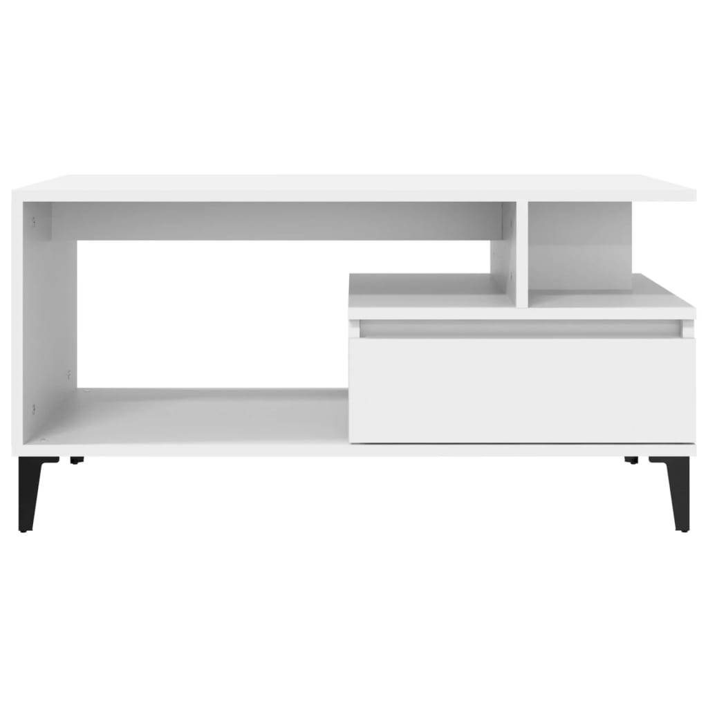 Table basse Blanc 90x49x45 cm Bois d'ingénierie - XIOS
