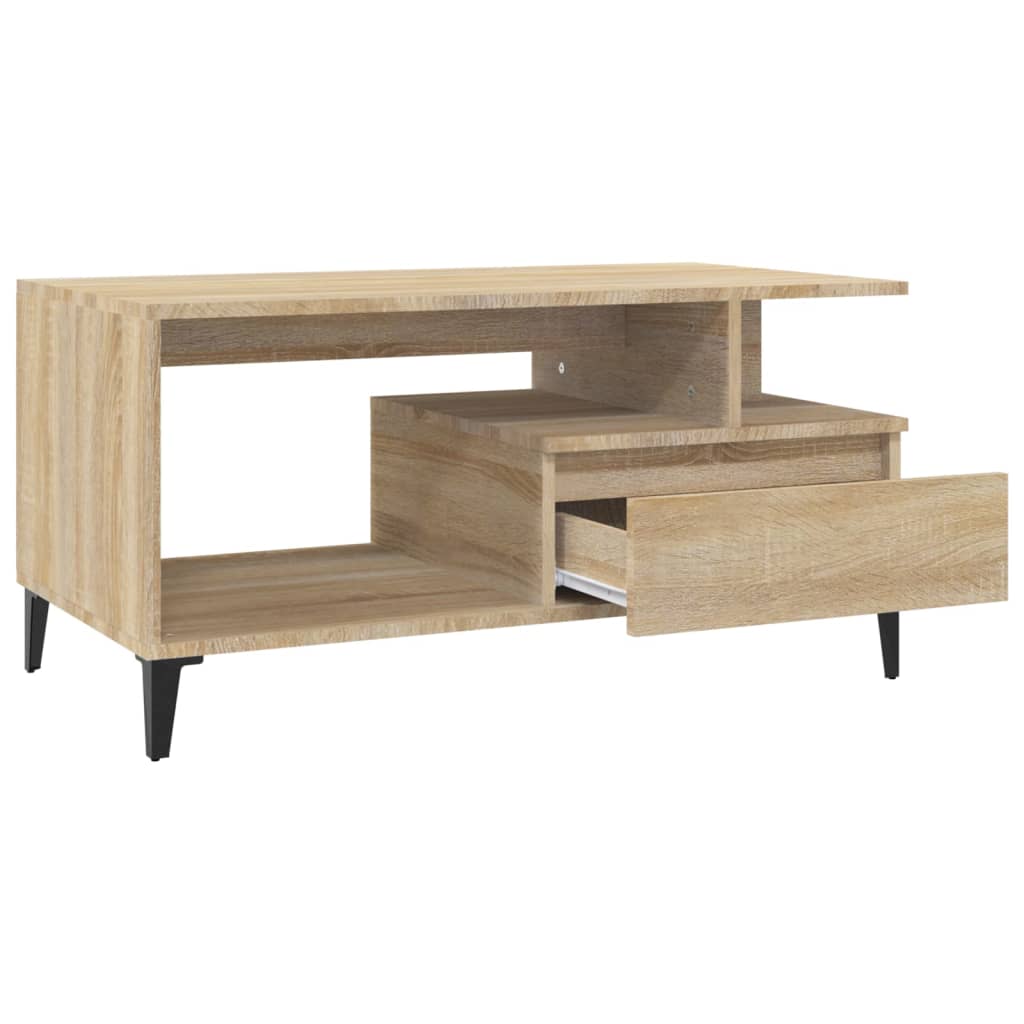 Table basse Chêne sonoma 90x49x45 cm Bois d'ingénierie - XIOS