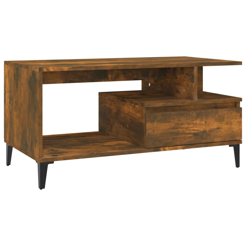 Table basse Chêne fumé 90x49x45 cm Bois d'ingénierie - XIOS