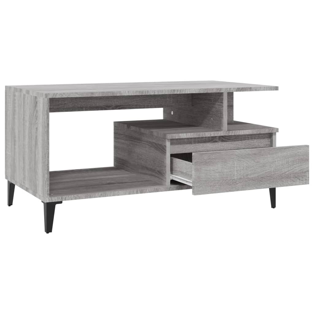 Table basse Sonoma gris 90x49x45 cm Bois d'ingénierie - XIOS