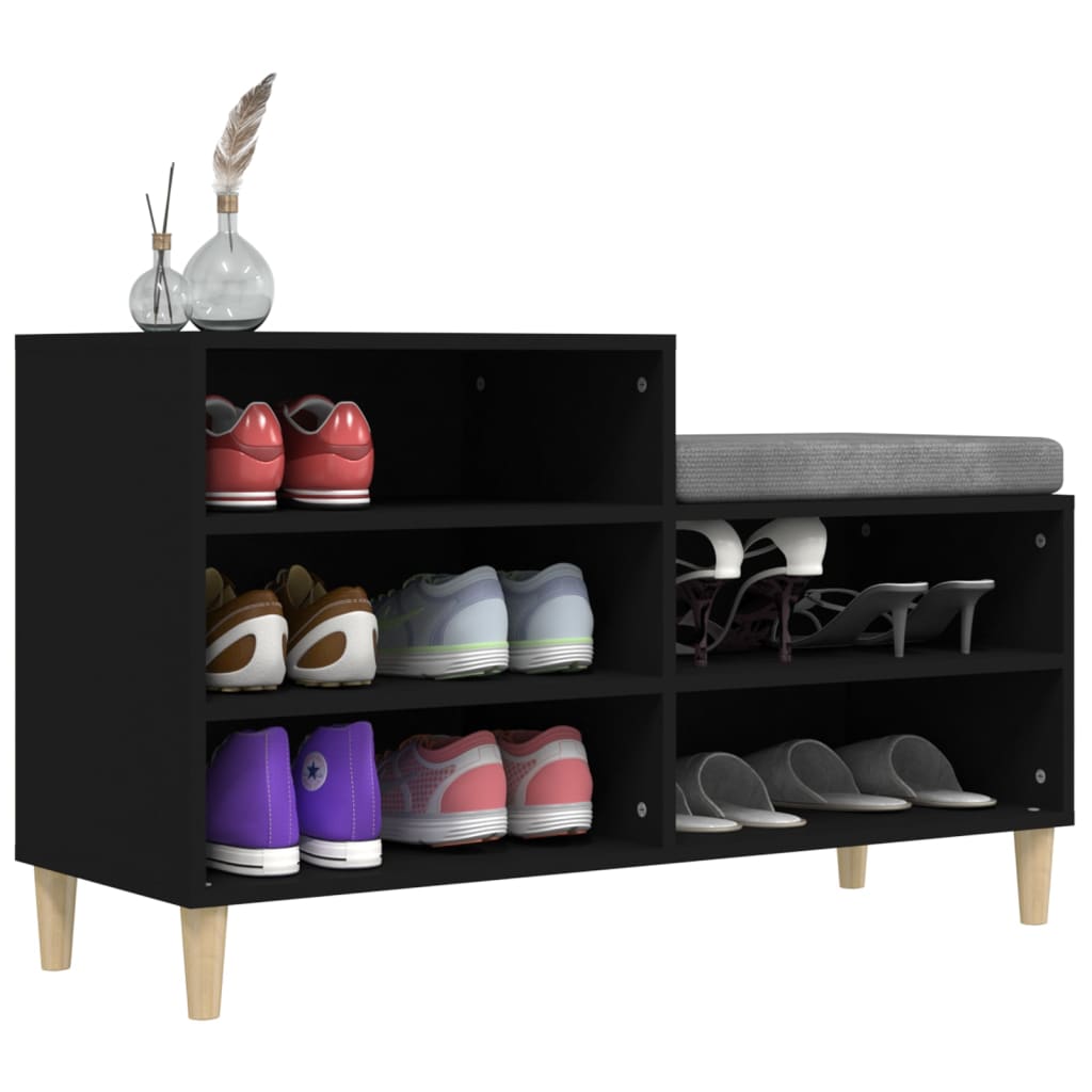 Armoire à chaussures Noir 102x36x60 cm Bois d'ingénierie - XIOS
