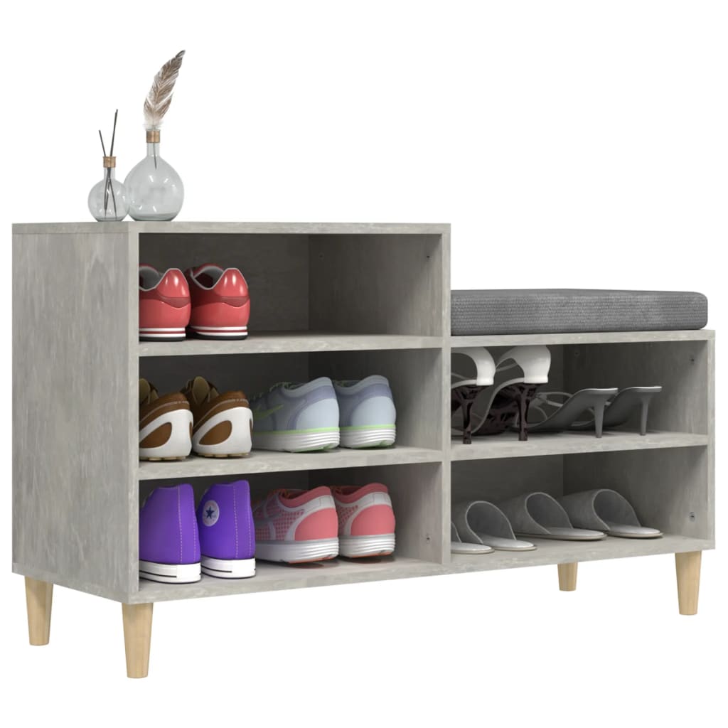 Armoire à chaussures Gris béton 102x36x60 cm Bois d'ingénierie - XIOS