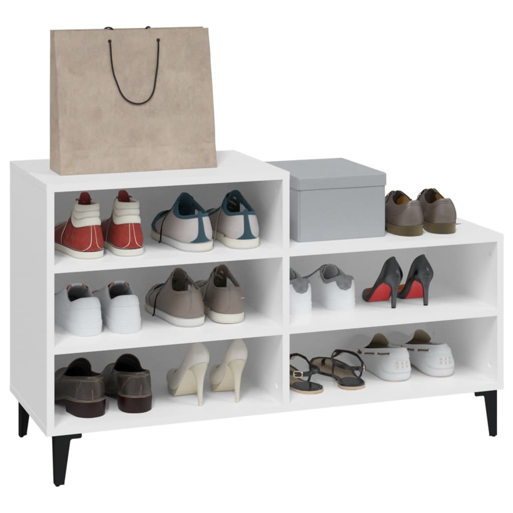 Armoire à chaussures Blanc 102x36x60 cm Bois d'ingénierie - XIOS
