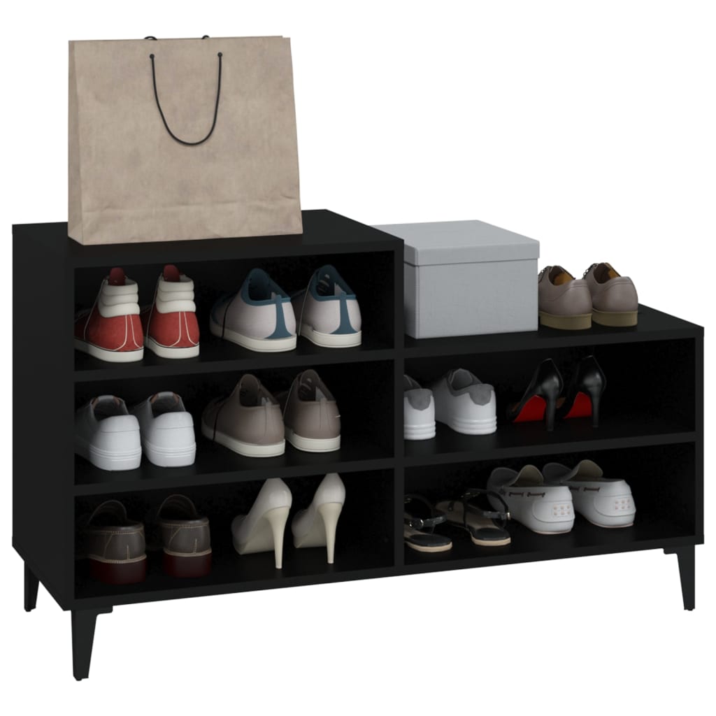 Armoire à chaussures Noir 102x36x60 cm Bois d'ingénierie - XIOS