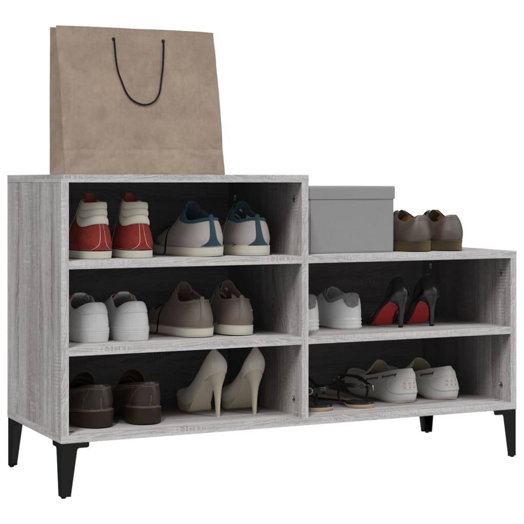 Armoire à chaussures Sonoma gris 102x36x60 cm Bois d'ingénierie - XIOS