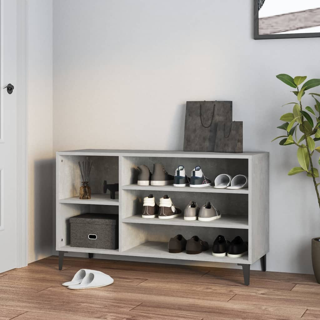 Armoire à chaussures Gris béton 102x36x60 cm Bois d'ingénierie - XIOS