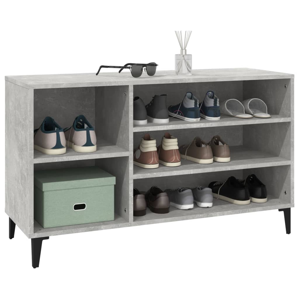 Armoire à chaussures Gris béton 102x36x60 cm Bois d'ingénierie - XIOS