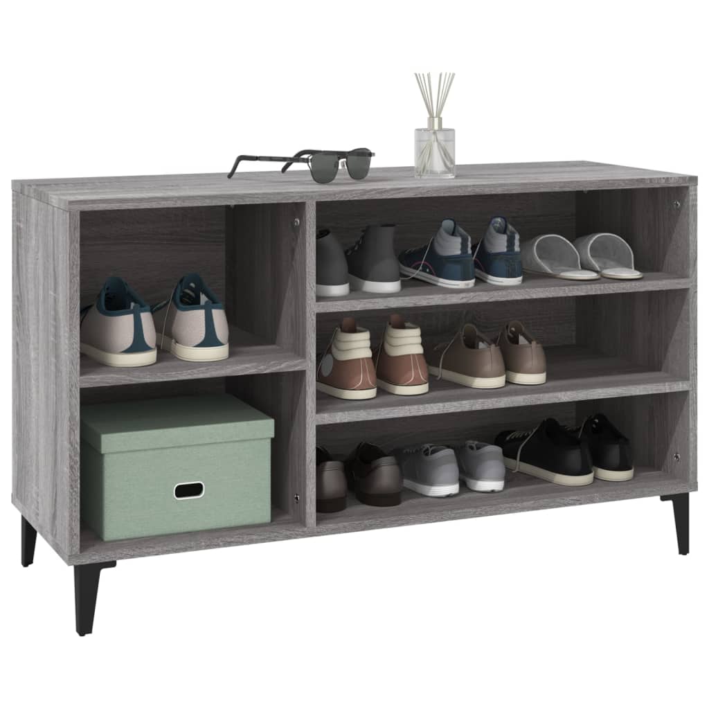 Armoire à chaussures Sonoma gris 102x36x60 cm Bois d'ingénierie - XIOS