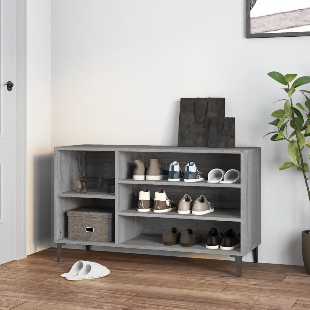 Armoire à chaussures Sonoma gris 102x36x60 cm Bois d'ingénierie - XIOS